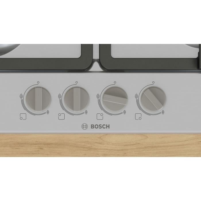 BOSCH Series 4 Gas Hob - 4 Burners - 52 x 58.2 x 4.5 cm - Stainless Steel - PGP6B5K90