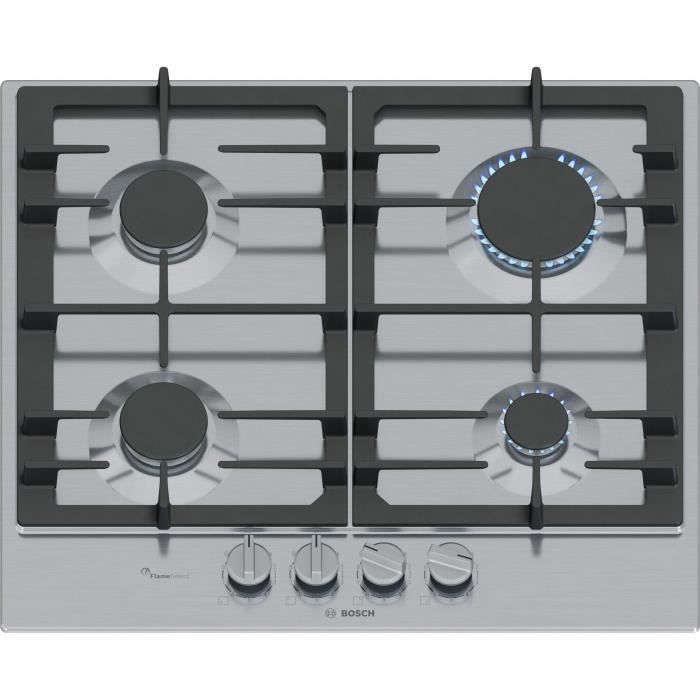 BOSCH Series 6 Gas Hob - 4 Burners - 52 x 58.2 x 4.5 cm - Stainless Steel - PCP6A5I90