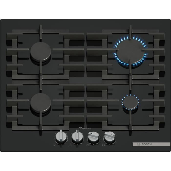 BOSCH Series 6 Gas Hob - 4 Burners - 52 x 59 x 4.5 cm - Black - PPP6A6I40