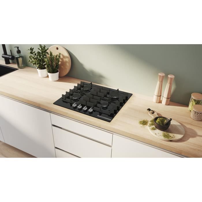 BOSCH Series 6 Gas Hob - 4 Burners - 52 x 59 x 4.5 cm - Black - PPP6A6I40