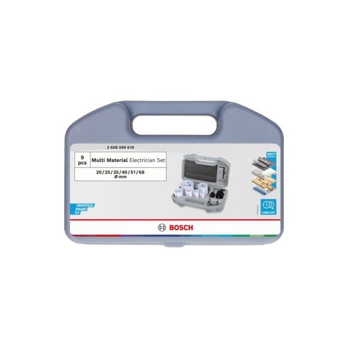 Coffret de scies trépans a filetage BOSCH PROFESSIONAL - Multi Material -  20  25  35  40  51  68 x 40 mm