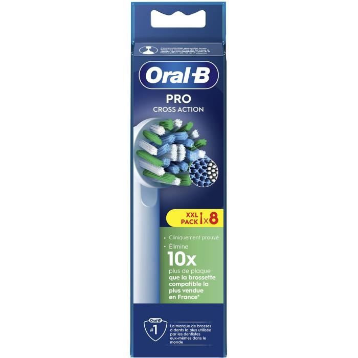 Oral-B Cross Action X-filament Brush Heads - Pack of 8