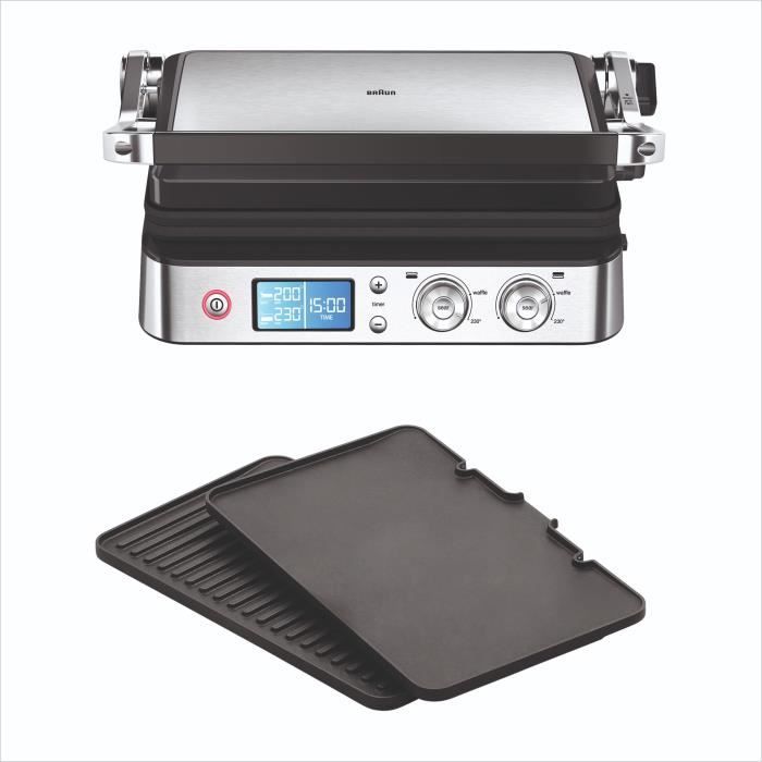 Multifunctional Grill - BRAUN - Multi Grill 9 - 2000 W - 3 Heat Settings - Black/Steel