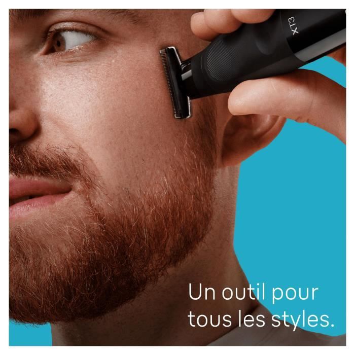 BRAUN Series X XT3100 Hybrid Facial Trimmer with 4D Flexible Blade, Waterproof, 3 Combs - Men