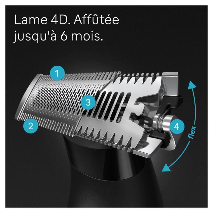 BRAUN Series X XT3100 Hybrid Facial Trimmer with 4D Flexible Blade, Waterproof, 3 Combs - Men
