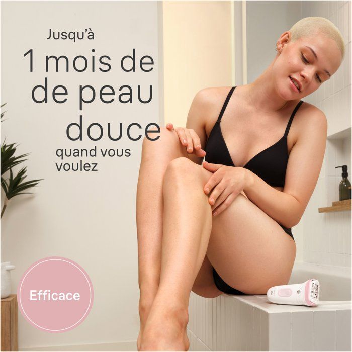 BRAUN Silk-épil 7 Electric Epilator - 2 Speeds - Cordless - 40 Min - White/ Pink