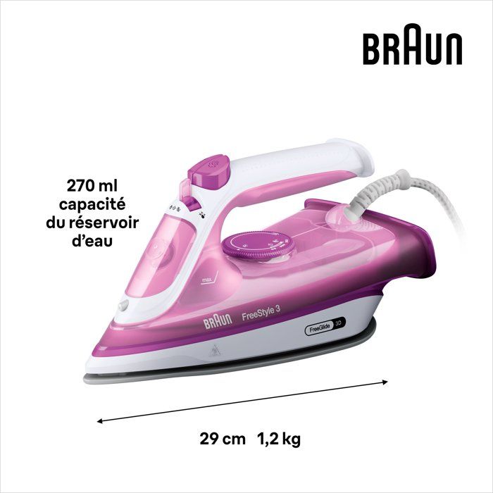 BRAUN FI3124PU Freestyle 3 Steam Iron - 2400W - 270 ml