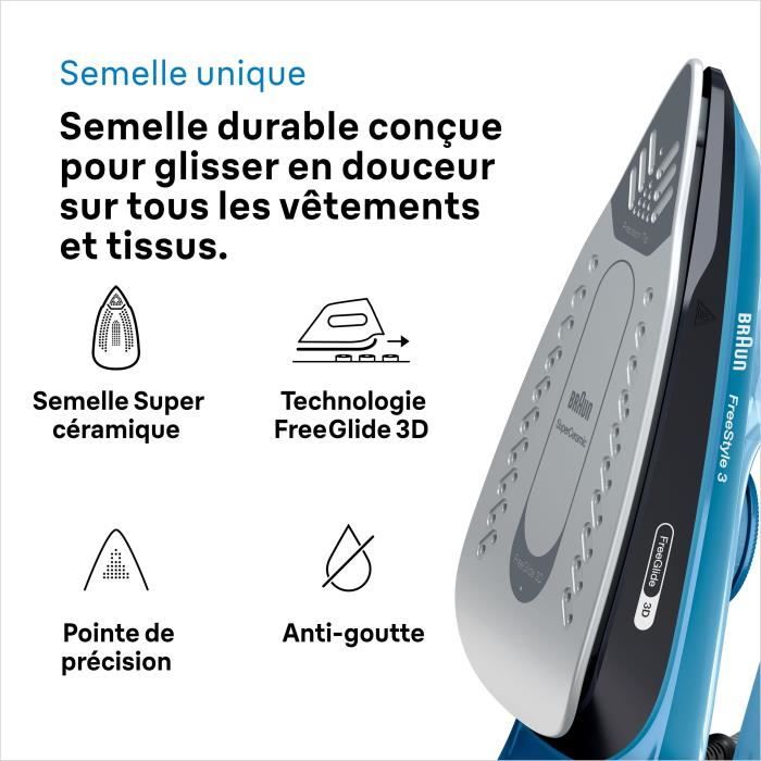 BRAUN FI3194BK FreeStyle 3 Steam Iron - 2400W - 270 ml