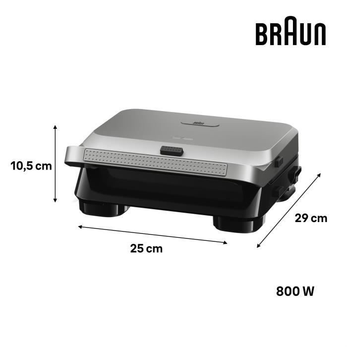 BRAUN Grill - Sandwichmaker 5 SM5005 - 800W - Stainless Steel/ Black