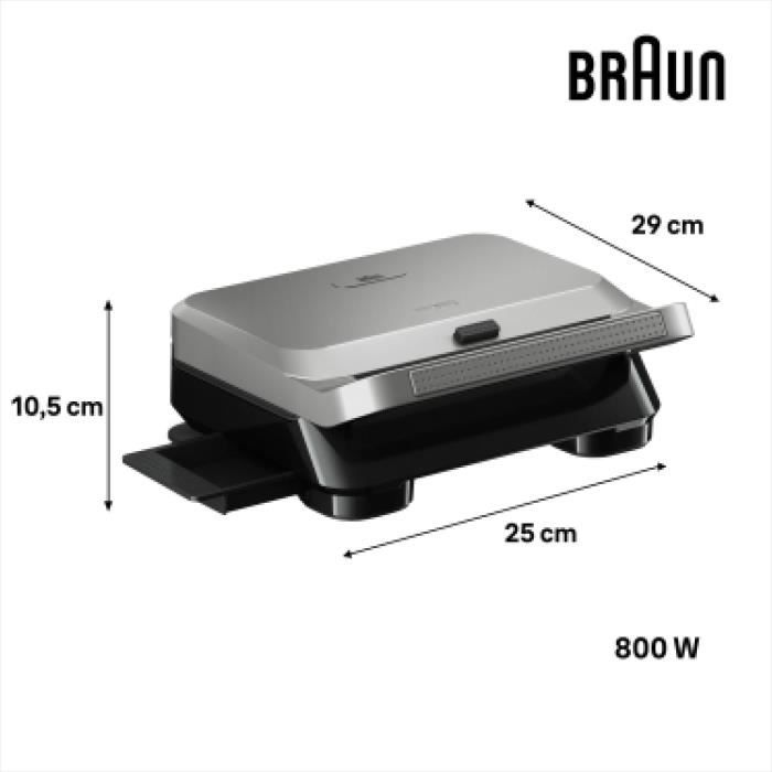 BRAUN Grill - Sandwichmaker 5 SM5006 - 800W - Stainless Steel/ Black
