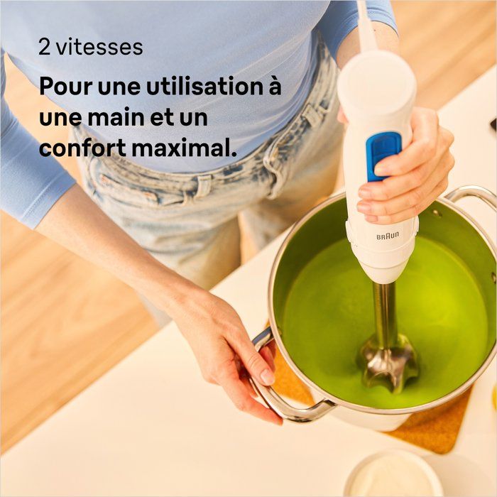 BRAUN Hand Blender - MultiQuick MQ30001M - 900 W - 2 Speeds - White/ Blue