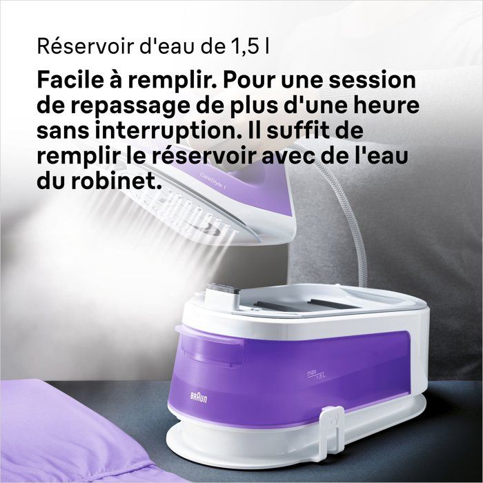 BRAUN Steam Generator - CareStyle 1 - IS1014VI - 6 bar - 1.5 L - Purple/White