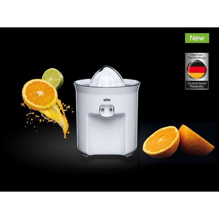 BRAUN Electric Citrus Juicer - CJ3050WH - 60 W - White - Anti-drip spout