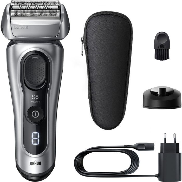 BRAUN Electric Shaver - Series 8 - Black - 60 Min Battery Life - 5 Min Fast Charge 60-minute 5-minute