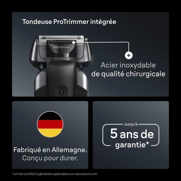 BRAUN Electric Shaver - Series 8 - Black - 60 Min Battery Life - 5 Min Fast Charge 60-minute 5-minute