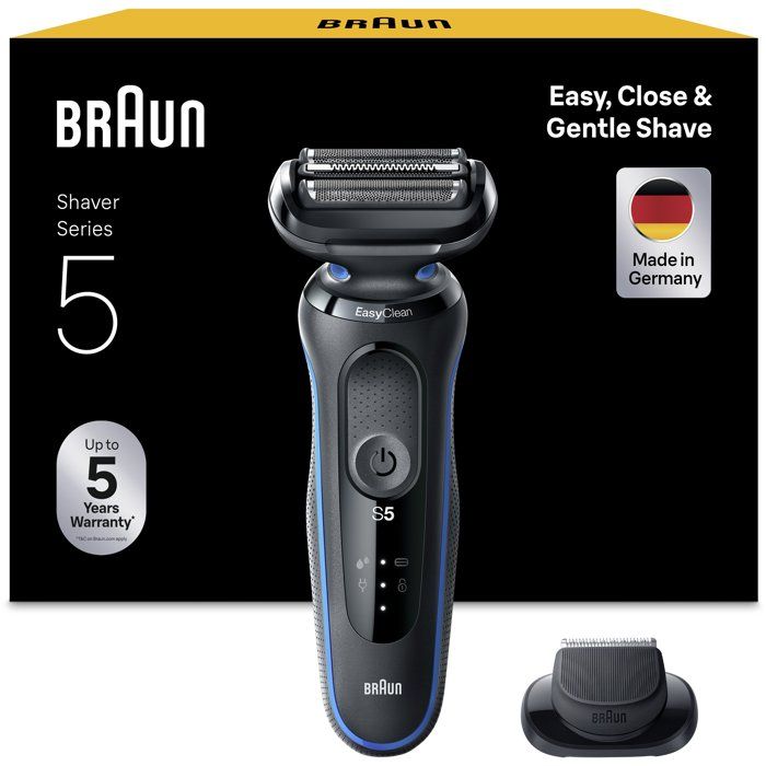 BRAUN Electric Shaver - Series 6 - Black - 60 Min Battery Life - 2D Head 60-minute 5-minute