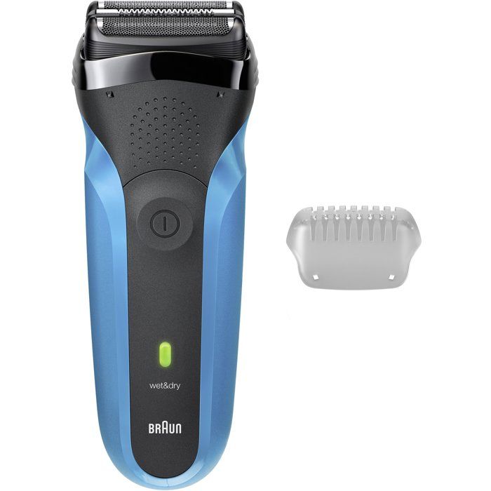 BRAUN Series 3 Electric Shaver - Blue and Black - 30-Minute Battery Life - 5-Minute Fast Charge