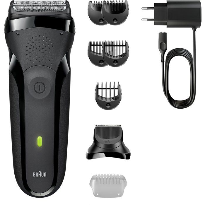 Rasoir électrique BRAUN Series 3 - Noir - Autonomie 30 minutes - Charge rapide 5 minutes
