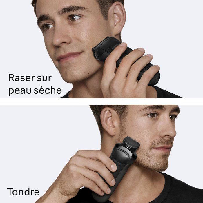 Rasoir électrique BRAUN Series 3 - Noir - Autonomie 30 minutes - Charge rapide 5 minutes