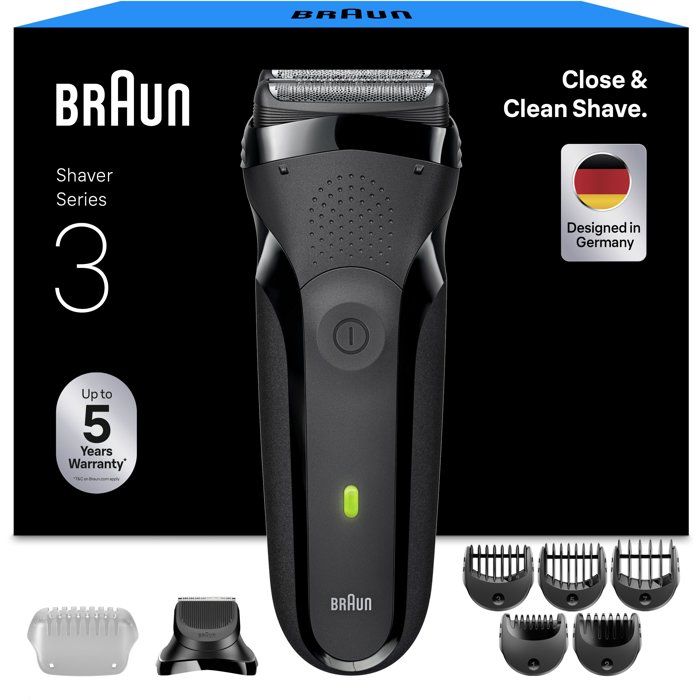 Rasoir électrique BRAUN Series 3 - Noir - Autonomie 30 minutes - Charge rapide 5 minutes