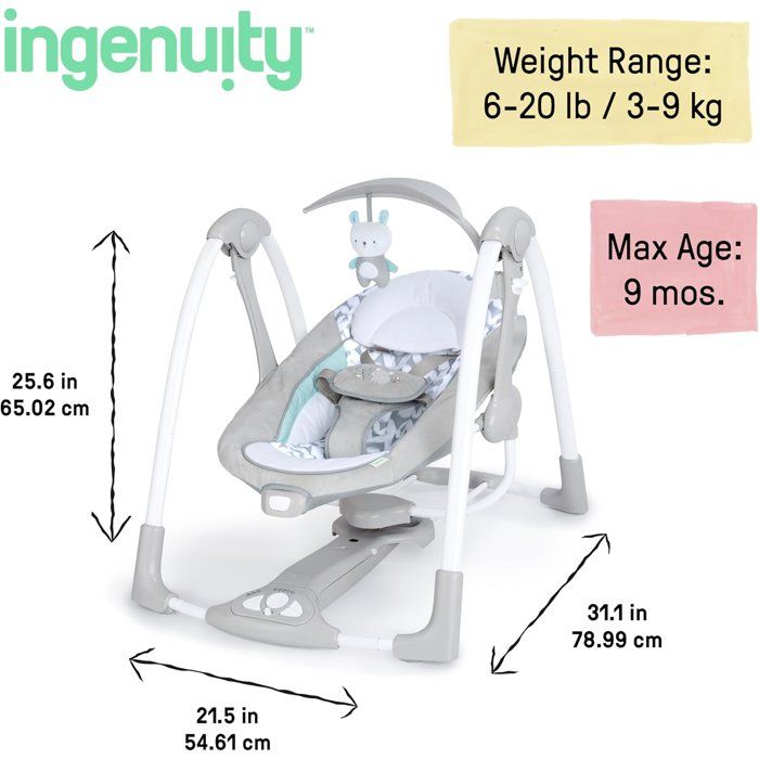 INGENUITY Portable Swing - Raylan - 12 Melodies