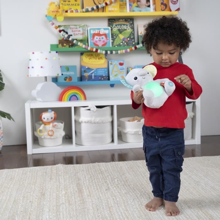 BRIGHT STARTS Baby Toy, Plush Toy, Night Light, Hug-a-Bye Baby Elephant