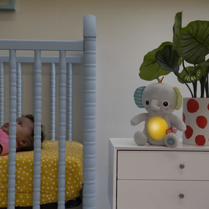BRIGHT STARTS Baby Toy, Plush Toy, Night Light, Hug-a-Bye Baby Elephant