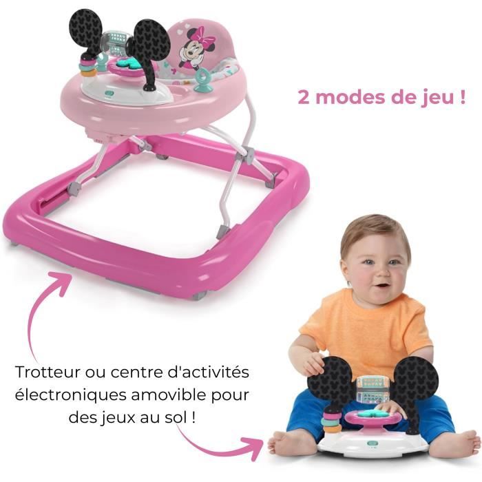 DISNEY BABY - MINNIE - 2-in-1 Convertible Baby Walker - Built-in Activity Toy