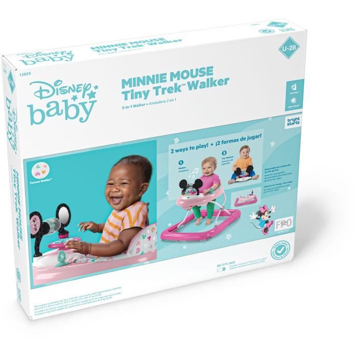 DISNEY BABY - MINNIE - 2-in-1 Convertible Baby Walker - Built-in Activity Toy