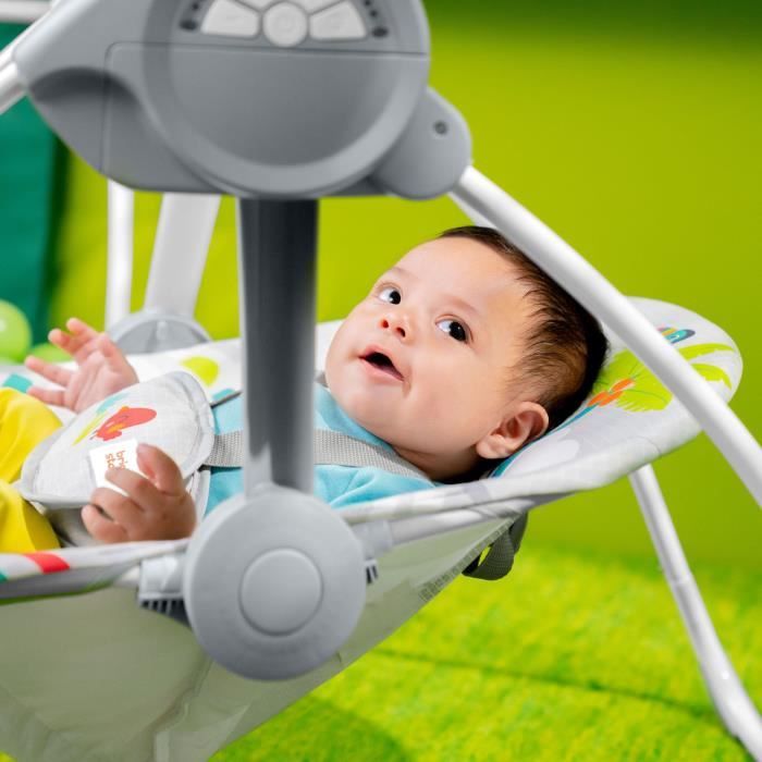 BRIGHT STARTS Baby Bouncer - Foldable Electric Swing - 6 Speeds