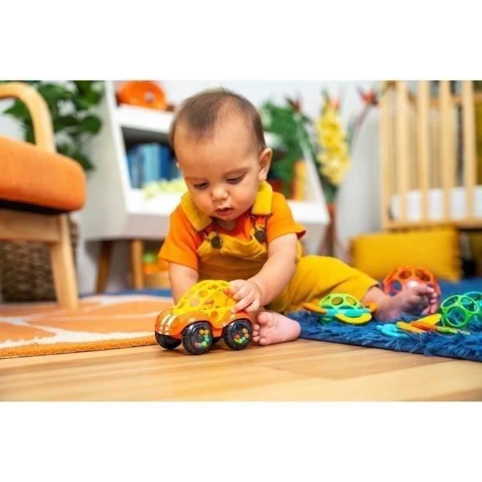 BRIGHT STARTS Baby Gift Set for Birth with 5 Toys: O-Ball, Rattle, Car, Teething Ring