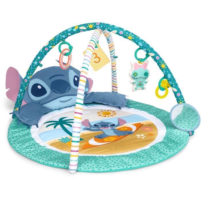 DISNEY BABY STITCH Baby Playmat, Convertible, with Sensory Arch, Plush Toy, Mirror
