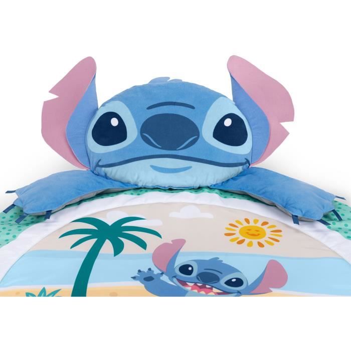 DISNEY BABY STITCH Baby Playmat, Convertible, with Sensory Arch, Plush Toy, Mirror