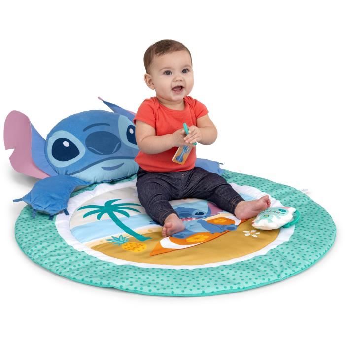DISNEY BABY STITCH Baby Playmat, Convertible, with Sensory Arch, Plush Toy, Mirror