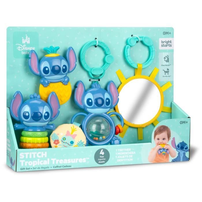 DISNEY BABY - STITCH Newborn Gift Set with Rattle, Teething Ring, Multi-sensory Toys