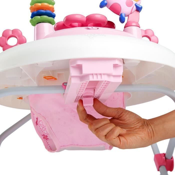 BRIGHT STARTS 2-in-1 Convertible Baby Walker for Girls - Pink Garden - Baby Gift, Music, Adjustable Height