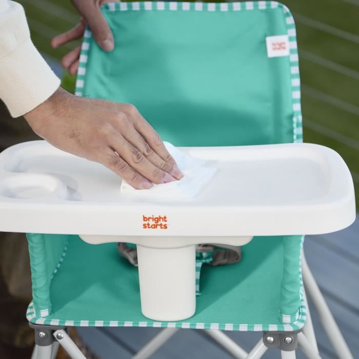 BRIGHT STARS Pop N Dine- Chaise haute pour repas bébé, pliable, nomade, de voyage, Léger, facile a nettoyer, Sac de transport inclus