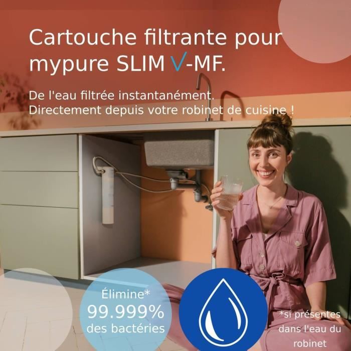 BRITA MyPure Slim Water Filtration System - Replacement Cartridge - Filters 8,000 Liters
