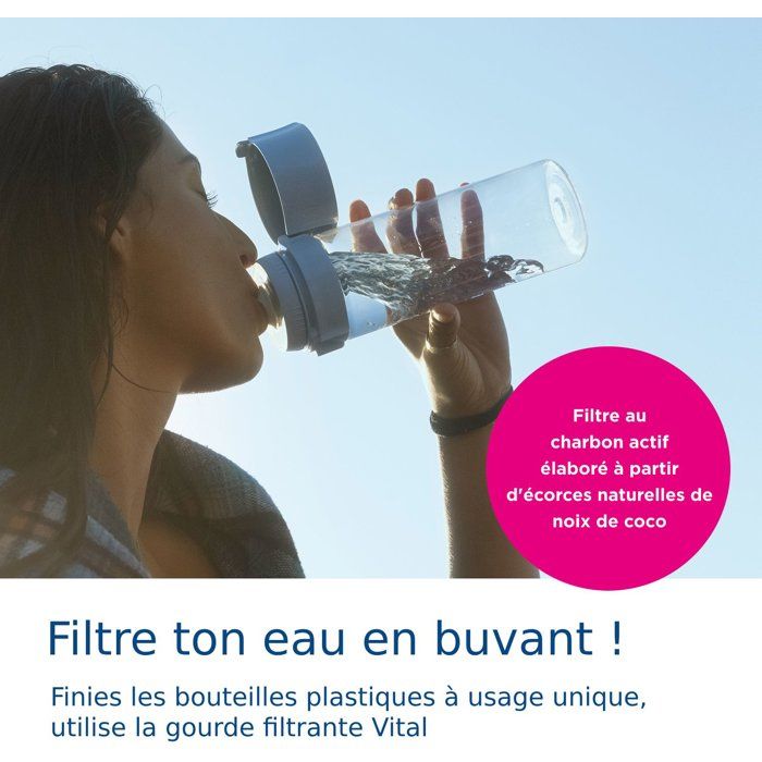 BRITA Filter Water Bottle - 2 Microdiscs Included - Apricot