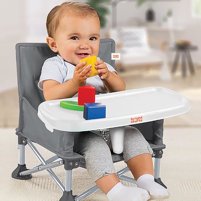 BRIGHT STARTS Pop N Sit Folding Booster Seat - Portable, Lightweight, Easy to Clean
