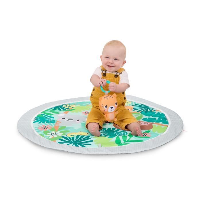 BRIGHT STARTS - Foldable Baby Playmat - Tropical Rainforest - with Arch, Sensory Toys, and Mirror