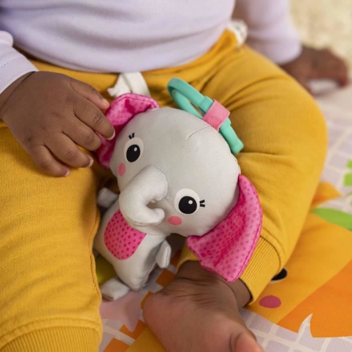 BRIGHT STARTS Foldable Baby Playmat - Jungle Pink with Arch, Sensory and Musical Toys