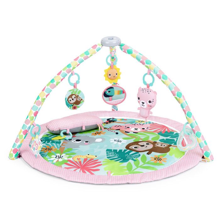 BRIGHT STARTS - Foldable POP N Wiggle Rosy Rainforest Activity Mat with 7 Toys