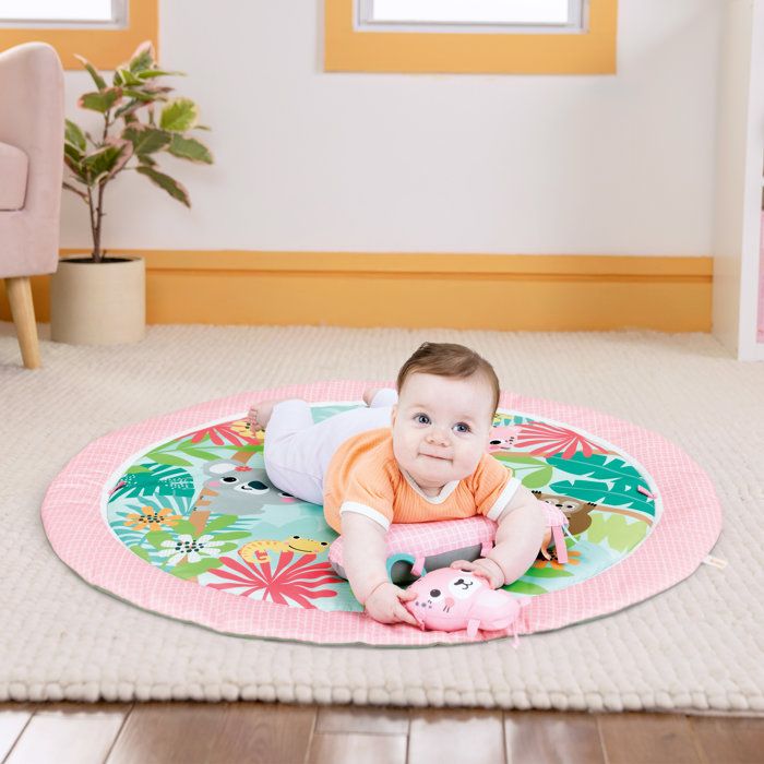 BRIGHT STARTS - Foldable POP N Wiggle Rosy Rainforest Activity Mat with 7 Toys