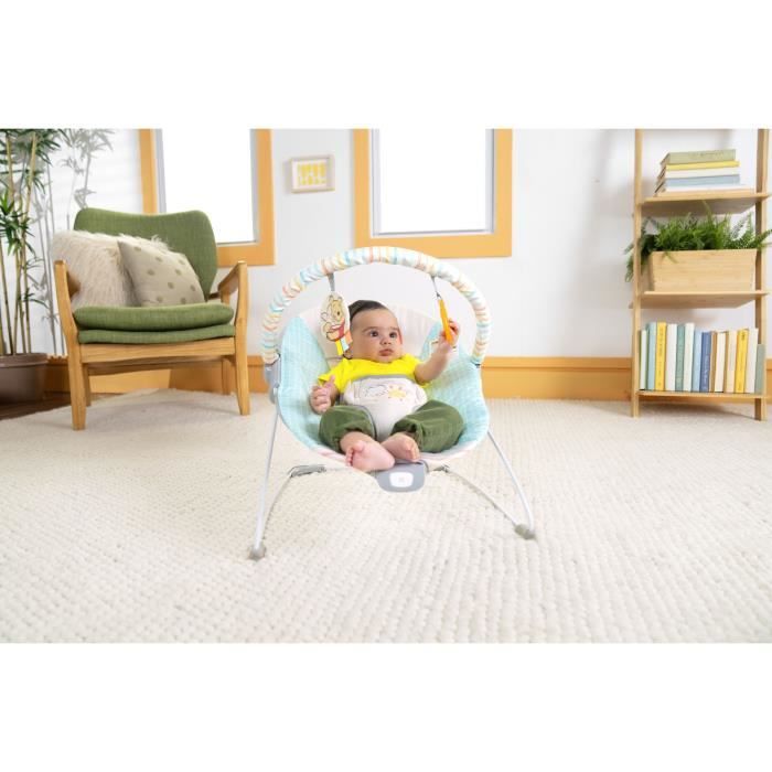 DISNEY BABY - WINNIE-Transat bébé évolutif Arche avec jouets d'éveil amovible - Évolutif de 0 a 6 mois, vibrations apaisantes