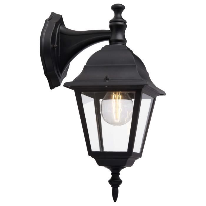 BRILLIANT NEWPORT Downward Outdoor Wall Light - Black Metal/Glass - E27 1x60W