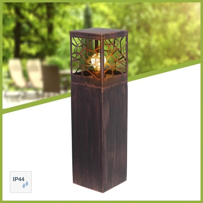 WHITNEY outdoor bollard - BRILLIANT - rust color - metal/plastic E27 1x52W