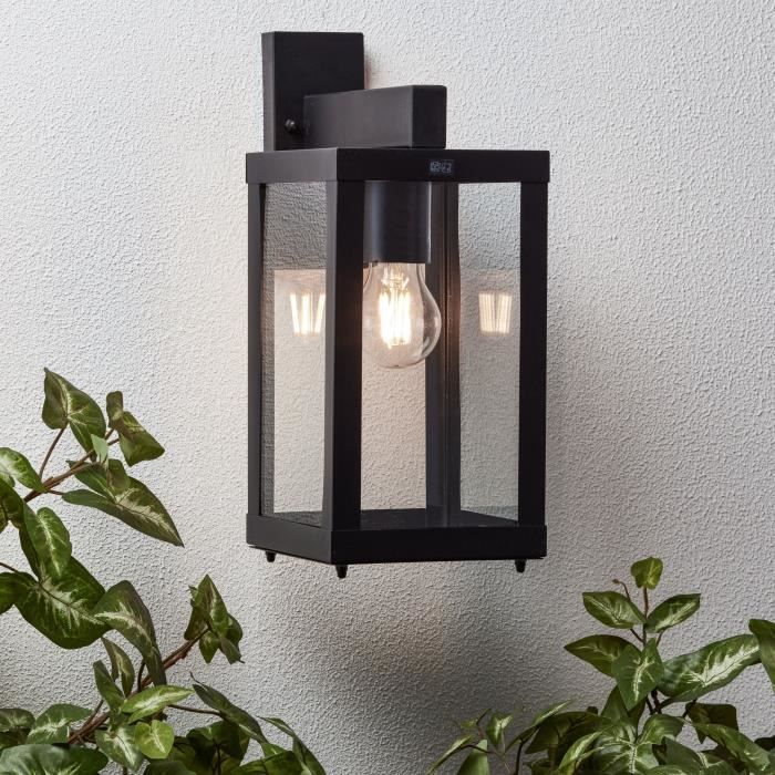 BRILLIANT GAIA Downward Outdoor Wall Light - Black Metal/Glass - E27 1x60W