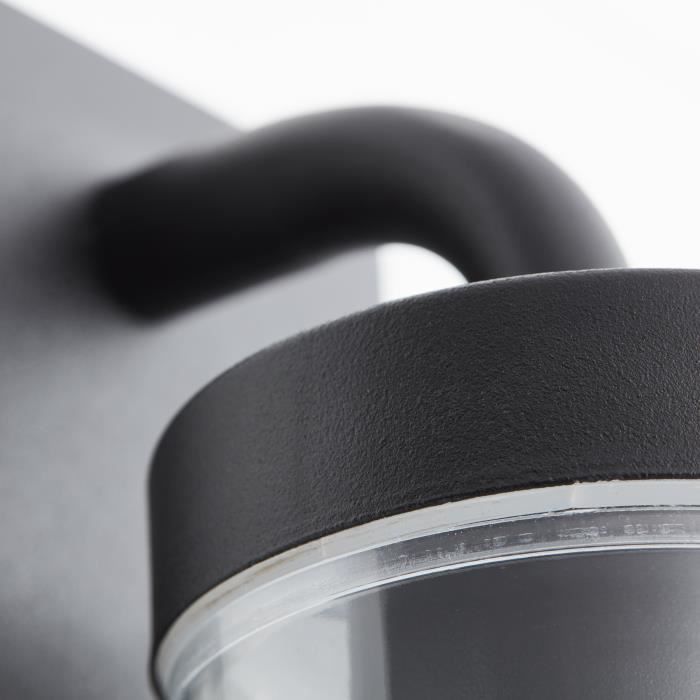 AOSTA Outdoor Wall Light - Downward Facing, Matte Black Metal - Modern Garden Illumination E27-Fassung