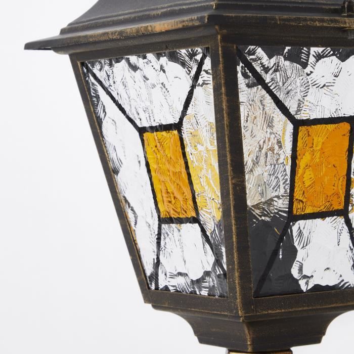 BRILLIANT JANEL Outdoor Bollard - Black Gold - Metal/Glass - E27 Max 60W - IP44